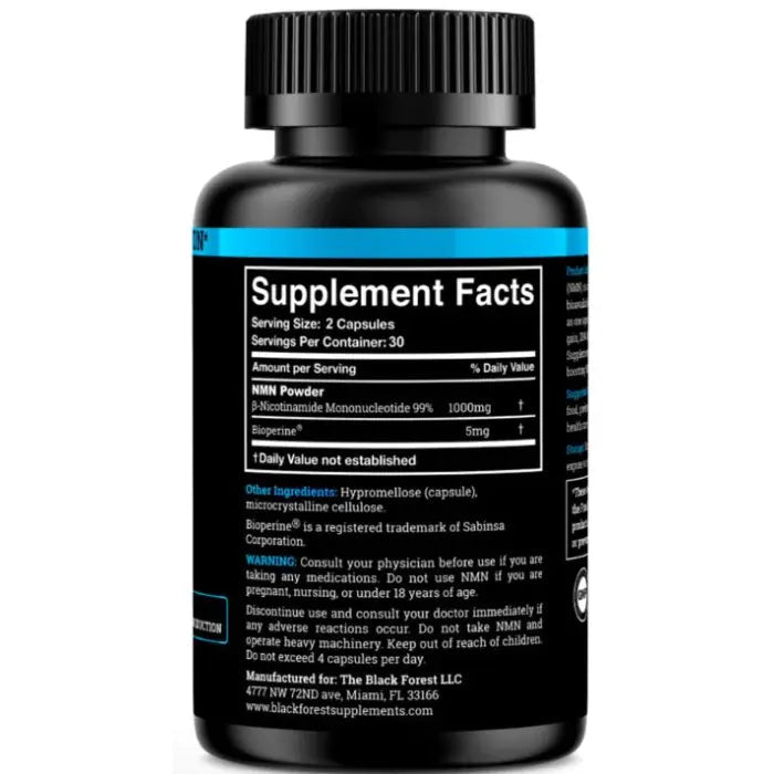 Black Forest NMN de 1000 mg, 60 cápsulas - Quierox - Tienda Online