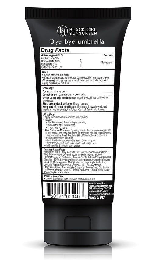 Black Girl Sunscreen - Loción hidratante de protección solar SPF 30 - Quierox - Tienda Online