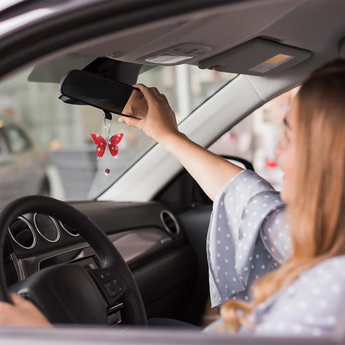 Bling Butterfly Diamond Accesorios para espejo retrovisor de coche para mujeres - Quierox - Tienda Online