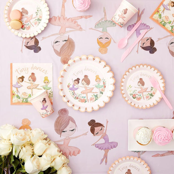BLUE PANDA Tiny Dancer - Juego de vajilla para decoración de fiesta de cumpleaños, 219 piezas - Quierox - Tienda Online