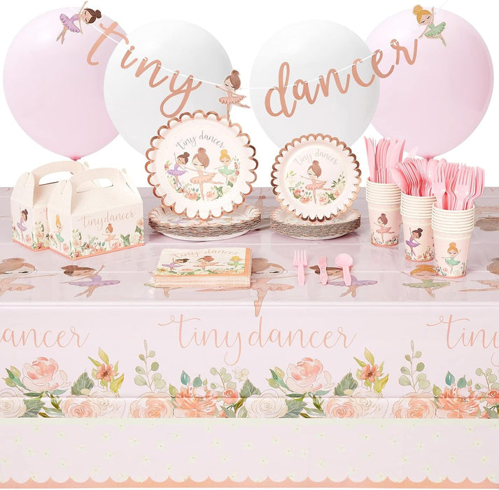 BLUE PANDA Tiny Dancer - Juego de vajilla para decoración de fiesta de cumpleaños, 219 piezas - Quierox - Tienda Online