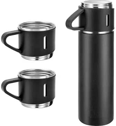 Blue Vacuum Flask Set – Botella de agua aislada con 3 tazas de regalo - Quierox - Tienda Online