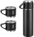 Blue Vacuum Flask Set – Botella de agua aislada con 3 tazas de regalo - Quierox - Tienda Online