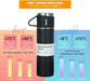Blue Vacuum Flask Set – Botella de agua aislada con 3 tazas de regalo - Quierox - Tienda Online