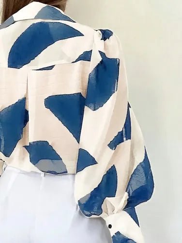 Blusa con botones y cuello de manga larga para mujer - Quierox - Tienda Online