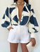 Blusa con botones y cuello de manga larga para mujer - Quierox - Tienda Online