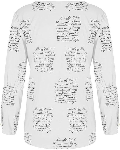 Blusa de manga larga con estampado de letras a la moda para mujer - Quierox - Tienda Online