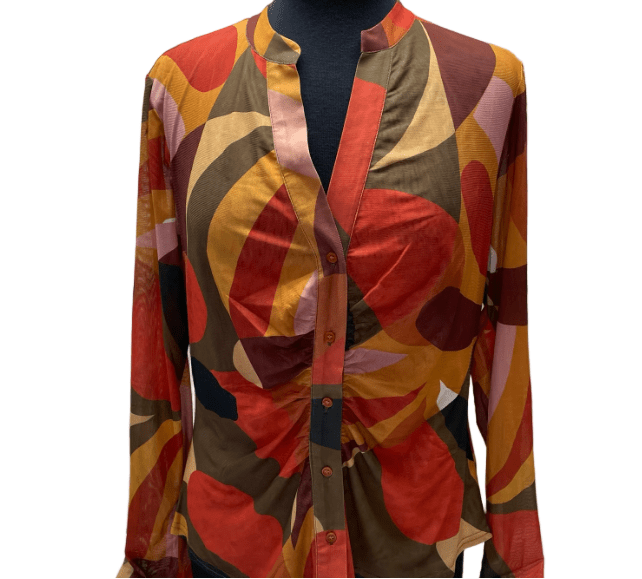 Blusa de mujer Dr2 abotonada, manga larga, colorida y transparente - Quierox - Tienda Online