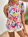 Blusa peplum con mangas abullonadas y estampado integral de SHEIN VCAY - Quierox - Tienda Online