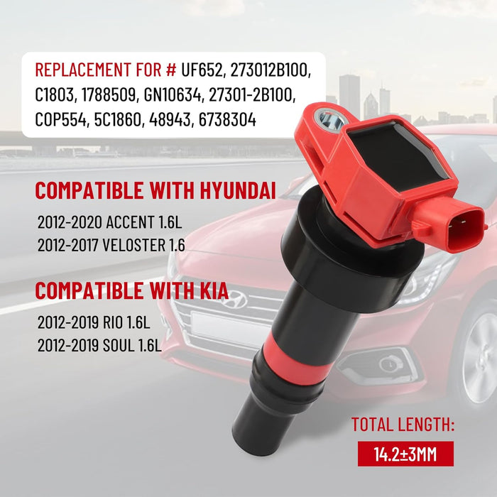 Bobinas de encendido UF652 compatibles con Hyundai Accent Veloster, Kia Rio Soul - Quierox - Tienda Online
