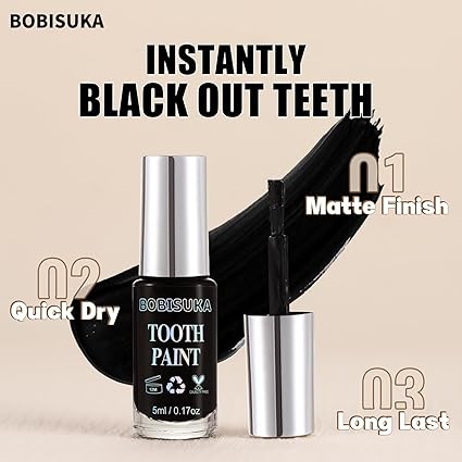 BOBISUKA Pintura de Dientes Negra, Solución Profesional de Maquillaje - Quierox - Tienda Online