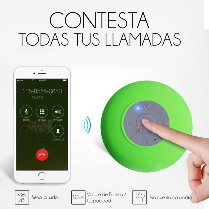 Bocina Bluetooth Portátil Recargable para Regadera con Ventosa - Quierox - Tienda Online