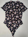 Body Con Estampado Floral De Cuello Simulado, Elegante Body De Manga Corta - Quierox - Tienda Online