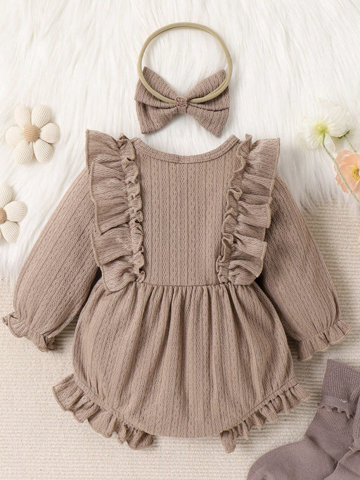 Body con lazo en la parte delantera, mangas acampanadas y ribete de volantes para niña - Quierox - Tienda Online