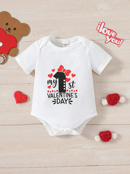 Body de manga corta informal para bebé con estampado para el Día de San Valentín - Quierox - Tienda Online