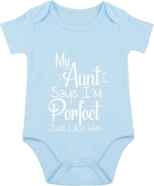 Body de manga corta Reborn Ropa Unisex My Aunt Says I m Perfect Just Like Her - Quierox - Tienda Online