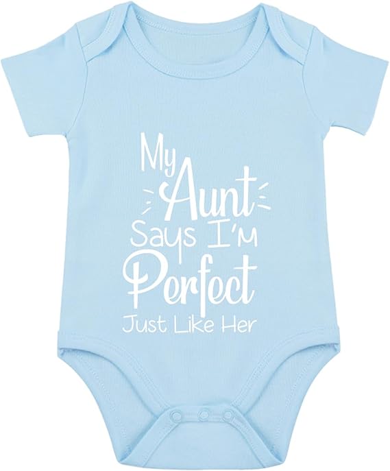 Body de manga corta Reborn Ropa Unisex My Aunt Says I m Perfect Just Like Her - Quierox - Tienda Online