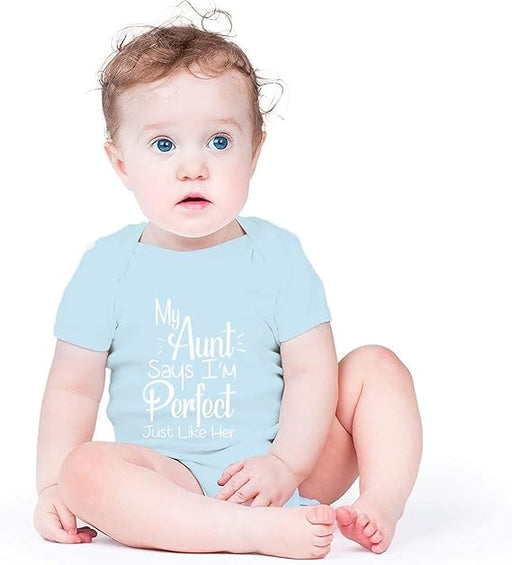 Body de manga corta Reborn Ropa Unisex My Aunt Says I m Perfect Just Like Her - Quierox - Tienda Online