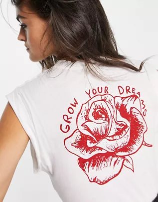 Body de punto con gráficos Go To de Free People en color blanco - Quierox - Tienda Online