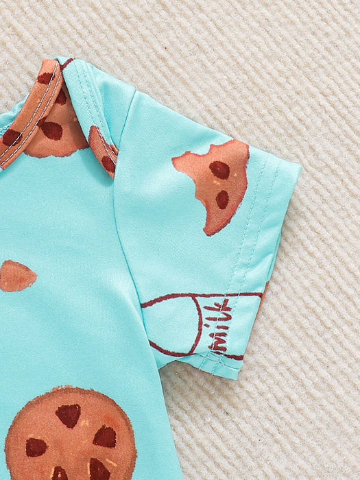 Body SHEIN para bebé niño con estampado de galletas y leche (1 pieza) y body liso - Quierox - Tienda Online