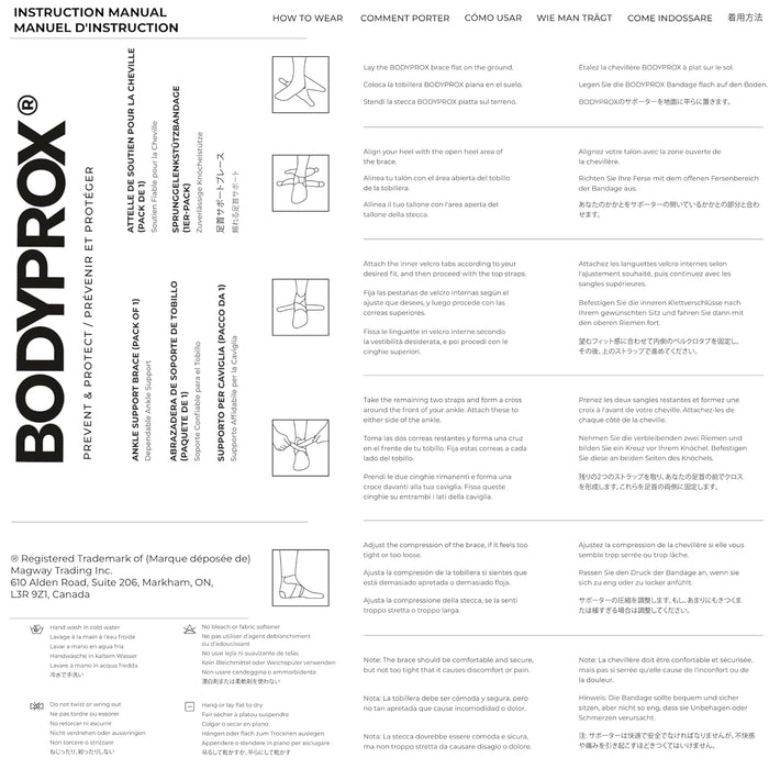 Bodyprox Soporte de tobillo, funda de neopreno transpirable, envoltura ajustable (1 unidad) - Quierox - Tienda Online