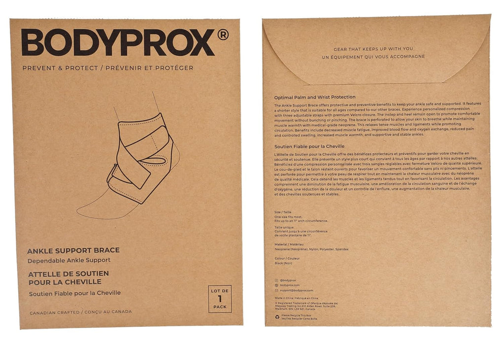 Bodyprox Soporte de tobillo, funda de neopreno transpirable, envoltura ajustable (1 unidad) - Quierox - Tienda Online