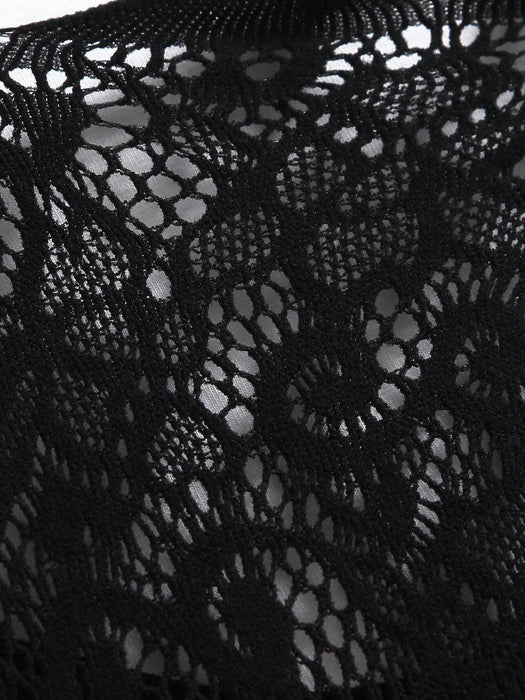 Bodystocking clásico sexy con encaje floral sin entrepierna - Quierox - Tienda Online