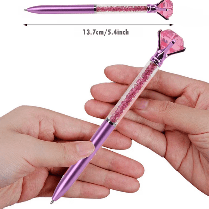 Bolígrafo de diamante de cristal creativo, 1 piezas, tinta negra, papelería escolar y de Oficina - Quierox - Tienda Online