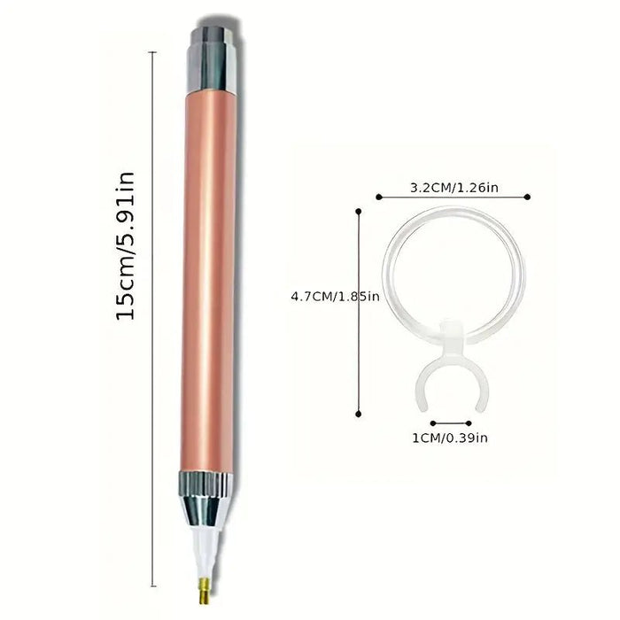 Bolígrafo Taladro Manual DIY - Pluma de Diamante que Brilla en la Oscuridad con Lupa - Quierox - Tienda Online