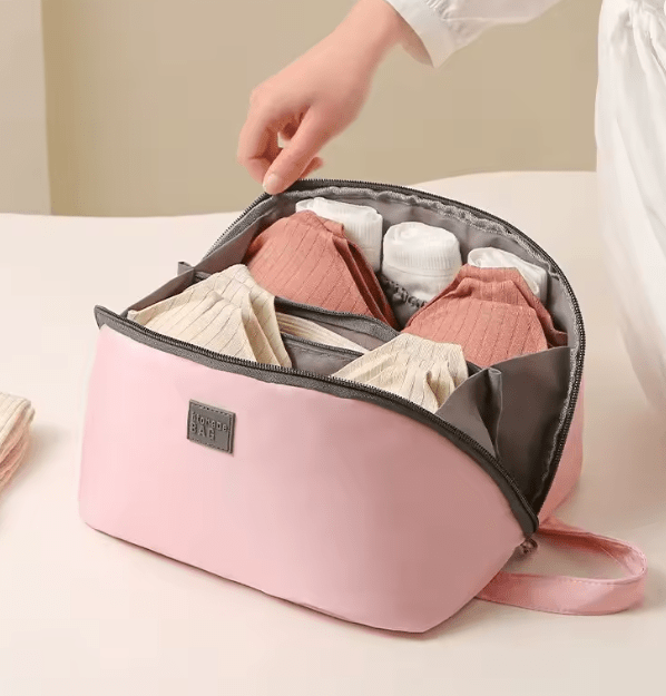 Bolsa de almacenamiento de ropa interior rosa portátil, con cremallera - Quierox - Tienda Online