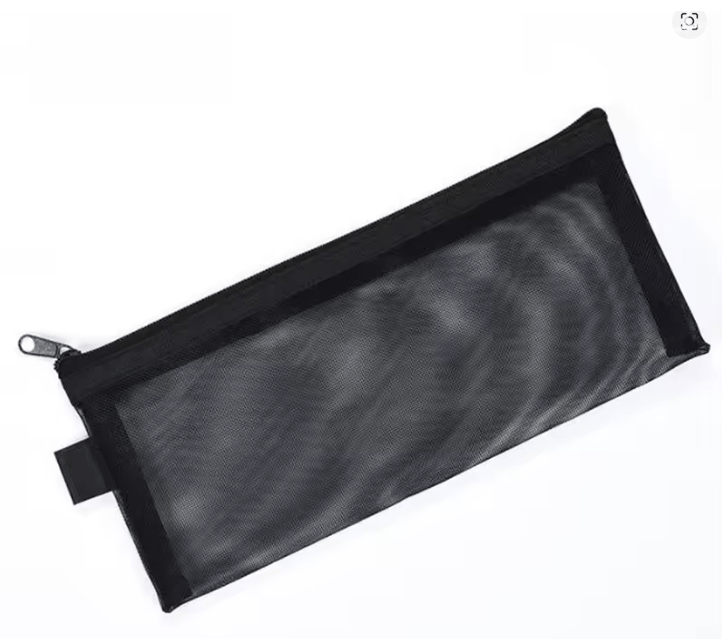 Bolsa de aseo informales con cremallera, estuche de maquillaje de malla transparente negro - Quierox - Tienda Online