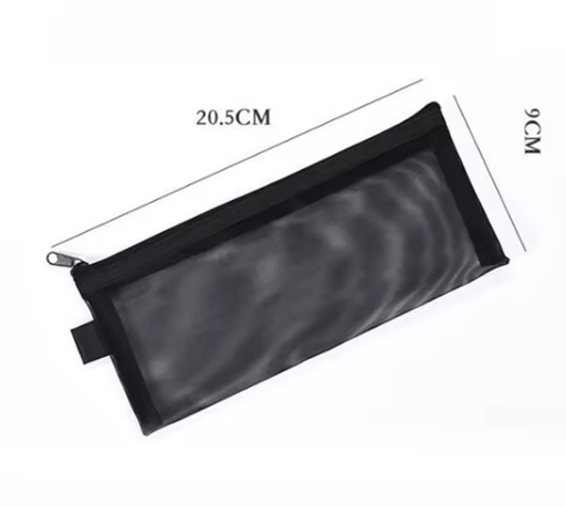 Bolsa de aseo informales con cremallera, estuche de maquillaje de malla transparente negro - Quierox - Tienda Online