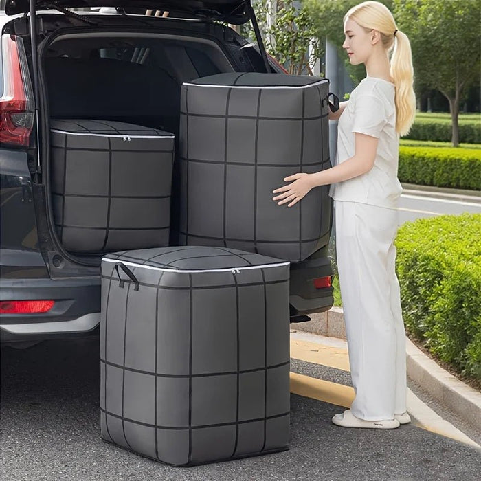 Bolsa de tela de gran capacidad con cremallera y asas para mantas, sábanas. Ideal para el hogar - Quierox - Tienda Online