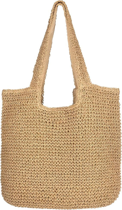 Bolsas de hombro de playa para mujer, tejido a mano de paja de ratán - Quierox - Tienda Online