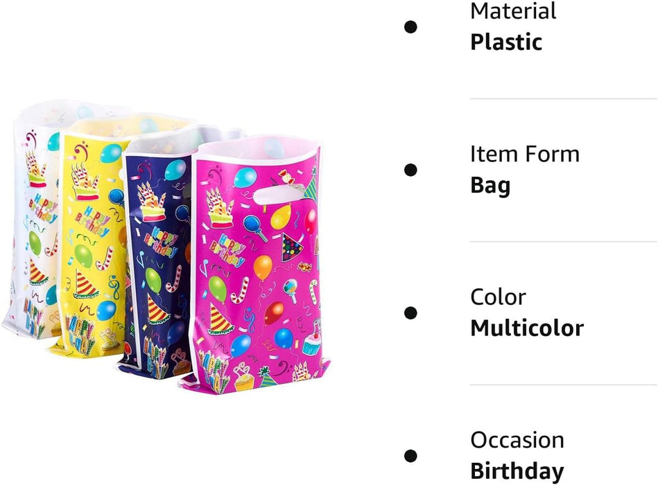 Bolsas de plástico para regalos de fiesta, colores surtidos, 48 piezas - Quierox - Tienda Online