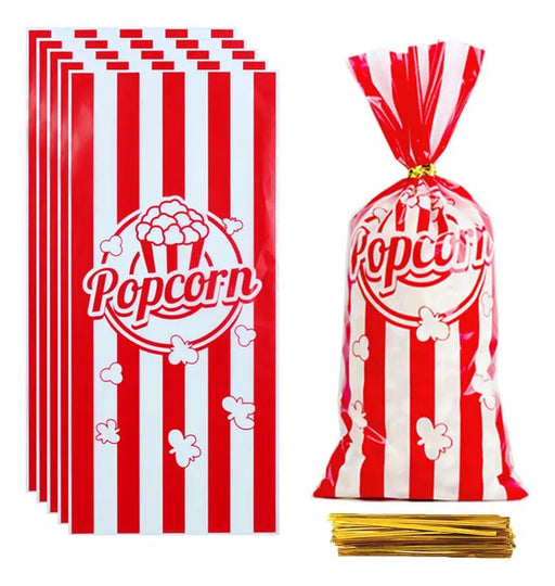 Bolsas para Palomitas de Maíz con Lazos Retorcidos, Perfectas para Fiestas de Cumpleaños - Quierox - Tienda Online