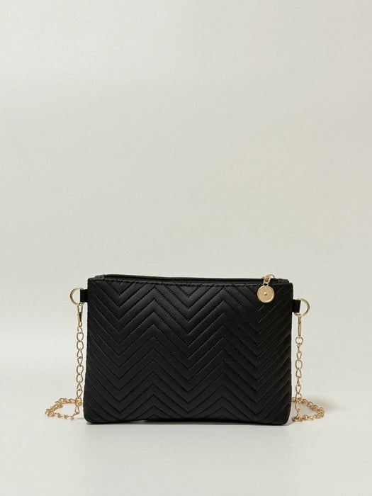 Bolso bandolera de moda para mujer con cadena ondulada y detalle en relieve - Quierox - Tienda Online