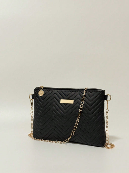 Bolso bandolera de moda para mujer con cadena ondulada y detalle en relieve - Quierox - Tienda Online