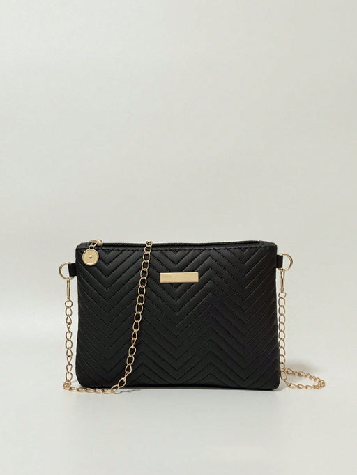 Bolso bandolera de moda para mujer con cadena ondulada y detalle en relieve - Quierox - Tienda Online