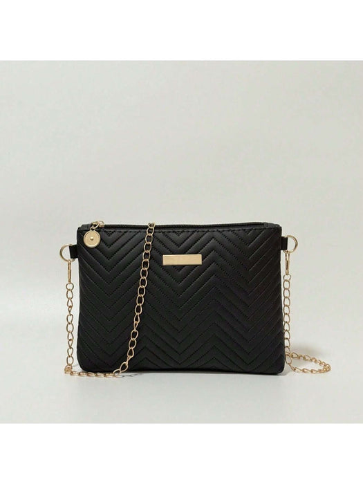 Bolso bandolera de moda para mujer con cadena ondulada y detalle en relieve - Quierox - Tienda Online