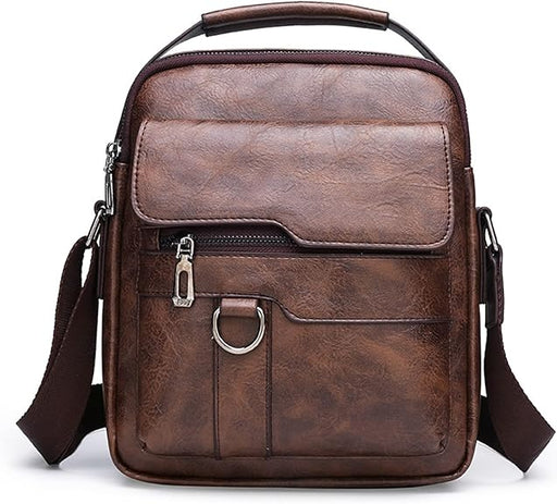 Bolso bandolera de piel para hombre, ideal para viajes, oficina o negocios, con correa ajustable - Quierox - Tienda Online