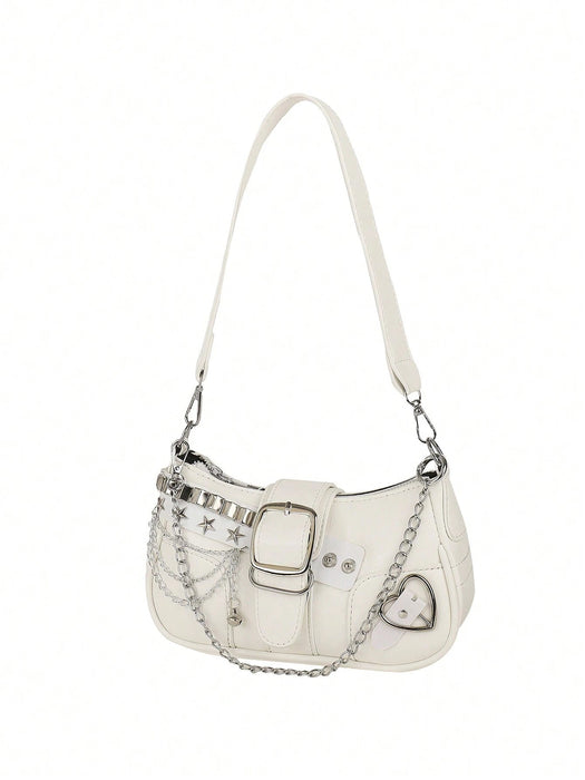 Bolso bandolera sexy de mujer con decoración de cadena - Quierox - Tienda Online