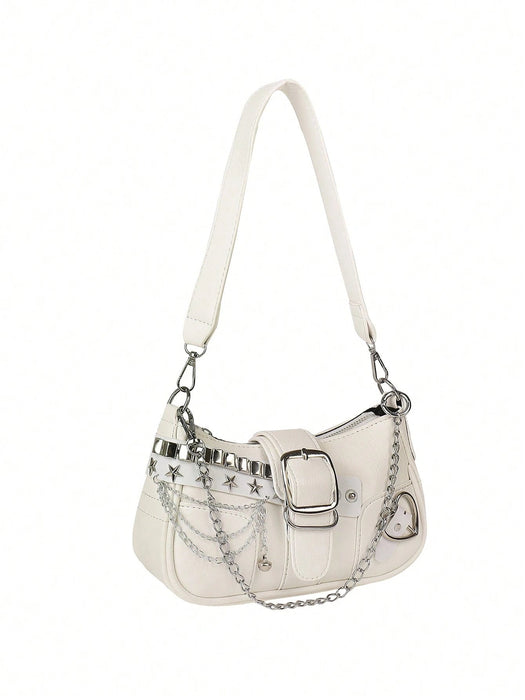 Bolso bandolera sexy de mujer con decoración de cadena - Quierox - Tienda Online