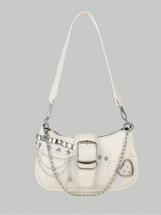 Bolso bandolera sexy de mujer con decoración de cadena - Quierox - Tienda Online