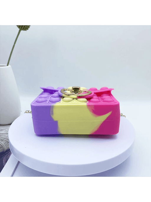 Bolso Con Forma De Corazón Para Niñas, De Hombro De Silicona Con Cadena De Metal - Quierox - Tienda Online