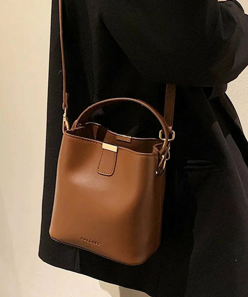 Bolso de hombro tipo cubo de 2 vías de piel sintética - Quierox - Tienda Online
