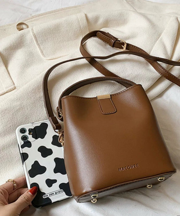Bolso de hombro tipo cubo de 2 vías de piel sintética - Quierox - Tienda Online