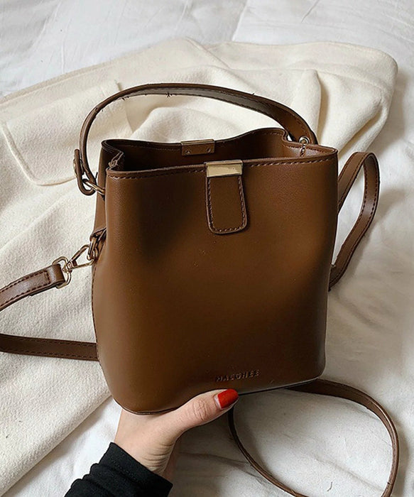 Bolso de hombro tipo cubo de 2 vías de piel sintética - Quierox - Tienda Online