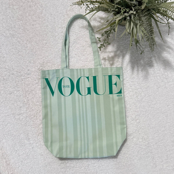 Bolso de Lona Vogue Magazine 2023 Rayas Verdes Edición Limitada - Quierox - Tienda Online