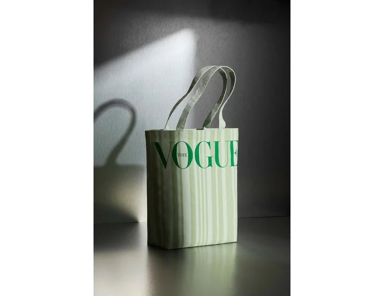 Bolso de Lona Vogue Magazine 2023 Rayas Verdes Edición Limitada - Quierox - Tienda Online